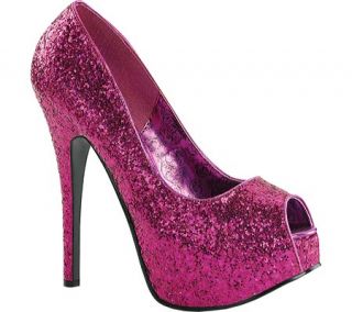 Womens Bordello Teeze 22G   Hot Pink Glitter Platform Shoes