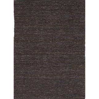 Hand woven Naturals Solid Pattern Gray/ Black Rug (8 X 10)
