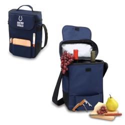 Picnic Time Indianapolis Colts Duet Tote (NavyComes with wine and cheese service for two InsulatedAdjustable shoulder strapDimensions: 14 inches high x 10 inches wide x 6 inches deepIncludesOne (1) 6 x 6 inch cheese boardStainless steel cheese knife with 
