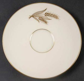 Lenox China Wheat Saucer for Flat Cup, Fine China Dinnerware   Gold Wheat Center