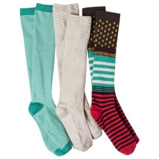 Xhilaration Juniors 3 Pack Knee High Socks   One Size Fits Most Multicolor