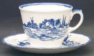 Royal Doulton Norfolk Blue Flat Cup & Saucer Set, Fine China Dinnerware   Blue W