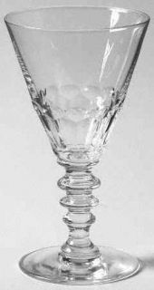 Val St Lambert Theodule Clear Wine Glass   Cut Panels, Wafer Stem, Clear