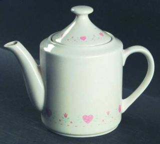 Corning Forever Yours Teapot & Lid, Fine China Dinnerware   Corelle,Pink Hearts,