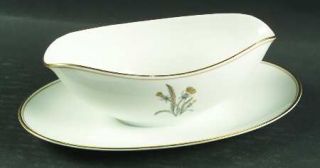 Noritake Lynne Gravy Boat with Attached Underplate, Fine China Dinnerware   Gray