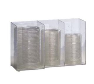 Dispense Rite Lid/Cup Organizer, 3 Section: (2) 4 in & (1) 5 in, Acrylic, Clear