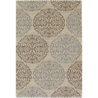 Five Seasons Montecito/ Cream sky Blue Area Rug (76 X 109) (CreamSecondary colors: Sky Blue, tanPattern: FloralTip: We recommend the use of a non skid pad to keep the rug in place on smooth surfaces.All rug sizes are approximate. Due to the difference of 
