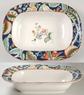 222 Fifth (PTS) Fahime 11 Oval Vegetable Bowl, Fine China Dinnerware   Floral O