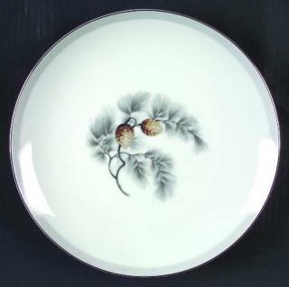 Mikasa Silver Pine Dinner Plate, Fine China Dinnerware   Fine China,Gray Band,Gr