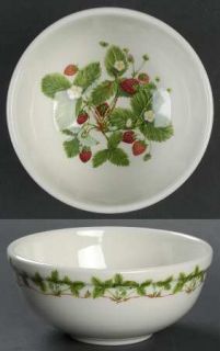 Portmeirion Summer Strawberries Coupe Cereal Bowl, Fine China Dinnerware   White