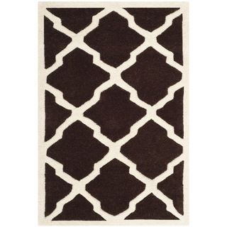 Safavieh Handmade Moroccan Chatham Dark Brown/ Ivory Wool Rug (3 X 5)