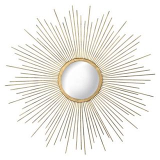 23 Mirrors Metal Sunburst Mirror   Aged Gold