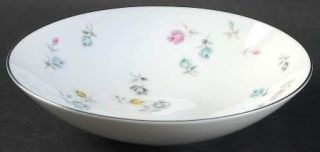 Sango Bouquet Coupe Soup Bowl, Fine China Dinnerware   Pink/Blue/Yellow Roses,Gr