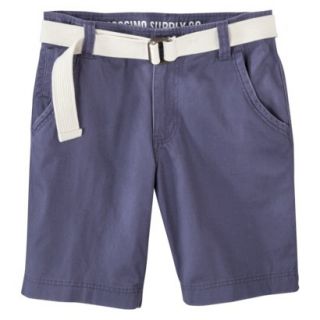 Mossimo Supply Co. Mens Belted Flat Front Shorts   Tear Drop Blue 28