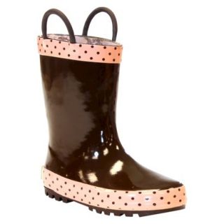 Girls Frenchy French Rain Boots   Brown 10