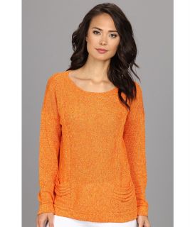 Christin Michaels Sarae Top Womens Short Sleeve Pullover (Orange)