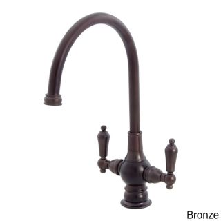 Water Creation Single Hole Goose Neck Spout Bathroom Faucet (Solid brass Handles Included Number of Handles: 2 Handle Style Type: Lever handles Installation Type: Deck mount Valve Type: Ceramic disc Lead Free Compliant Number of Faucet Holes Required: 1)
