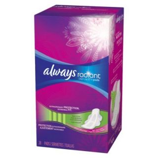 Always Radiant Infinity Pads   28 Count