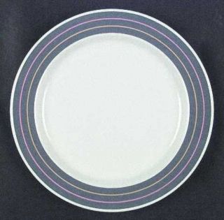 Studio Nova Prophecy Dinner Plate, Fine China Dinnerware   Gray/Yellow/Pink Band