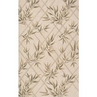 South Beach Indoor/outdoor Ivory Leaves Rug (39 X 59)