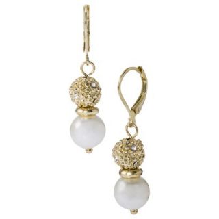 Lonna & Lilly Earring with Simulated Pearl Drop   Gold