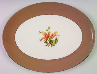 Flintridge Cambria Cocoa (Plat/Rim) 14 Oval Serving Platter, Fine China Dinnerw