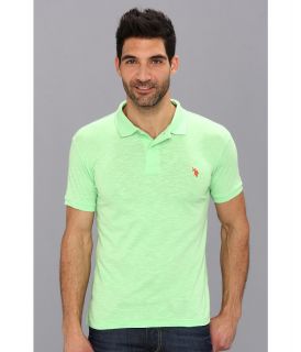 U.S. Polo Assn Solid Slub Polo Mens Short Sleeve Knit (Green)