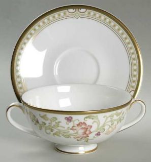 Royal Doulton Lichfield Footed Cream Soup Bowl & Saucer Set, Fine China Dinnerwa