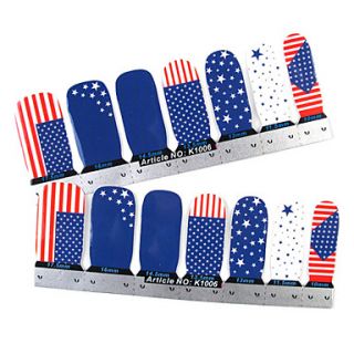 28PCS Full tip Flag Nail Art Stickers Decals