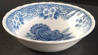 Queens China Thanksgiving Blue Coupe Cereal Bowl, Fine China Dinnerware   All B