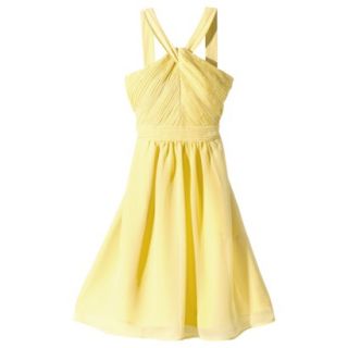 TEVOLIO Womens Plus Size Halter Neck Chiffon Dress   Sassy Yellow   26W
