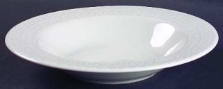 American Atelier Apollo Large Rim Soup Bowl, Fine China Dinnerware   All White,