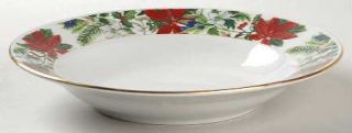Gibson Designs Holly Berry Coupe Soup Bowl, Fine China Dinnerware   Red Poinsett