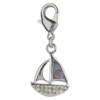 Jezlaine Charm Silver Plated Crystal Boat   Silver/Clear/Green