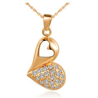Hot Sale Graceful Heart Shape Slivery And Golden Alloy Necklace(1 Pc)(Gold,Slivery)