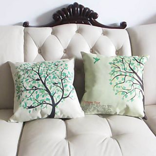 Set of 2 Little Tree Pattern Decorative Pillow Covers
