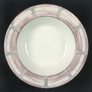 Interiors (PTS) Sandstone Large Rim Soup Bowl, Fine China Dinnerware   Tan Brush
