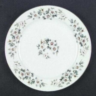 Noritake N163 Dinner Plate, Fine China Dinnerware   White Flowers W/Orange Cente