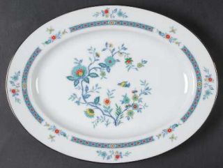 Noritake Shangri La 11 Oval Serving Platter, Fine China Dinnerware   Blue Multi