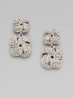 Adriana Orsini Double Knot Drop Earrings   Crystal