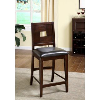 Hokku Designs Primrose Leatherette Counter Height Dining Chair in Dark Espres