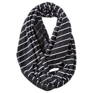 Mossimo Supply Co. Jersey Knit White Striped Infinity Scarf   Black