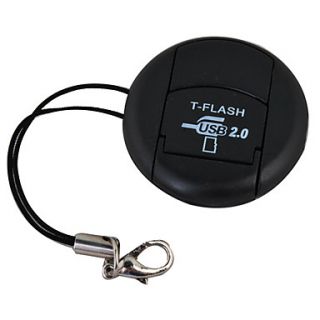 Mini USB 2.0 MicroSD TransFlash TF SD/SDHC Card Reader (Black)