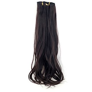 22 High Quality Synthetic 7Pcs Clip in Wavy Black Hair Extension