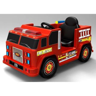 Fire Engine 6V One Seater with Water Gun Battery Powered Riding Toy Multicolor  