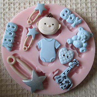 3D BOY BABY Toy Silicone Mold Fondant Molds Sugar Craft Tools Chocolate Mould For Cakes