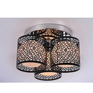Chandelier,3 Light, Modern Concise Iron Glass Electroplating