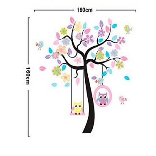 Owls and Trees Pattern DIY Adhesive Removable Wall Decal