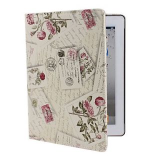 Flowers Pattern PU Leather Case with Stand for iPad 2/3/4 (White)