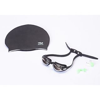 Huayi Childrens Casual PC Texture Anti Fog Lens Silicone Swimming Goggles And Cap Set G5200M SET